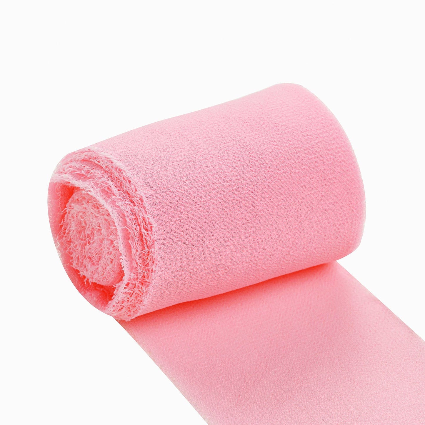 Pink chiffon ribbon roll for bouquets and gift wrapping. #whtbkgd