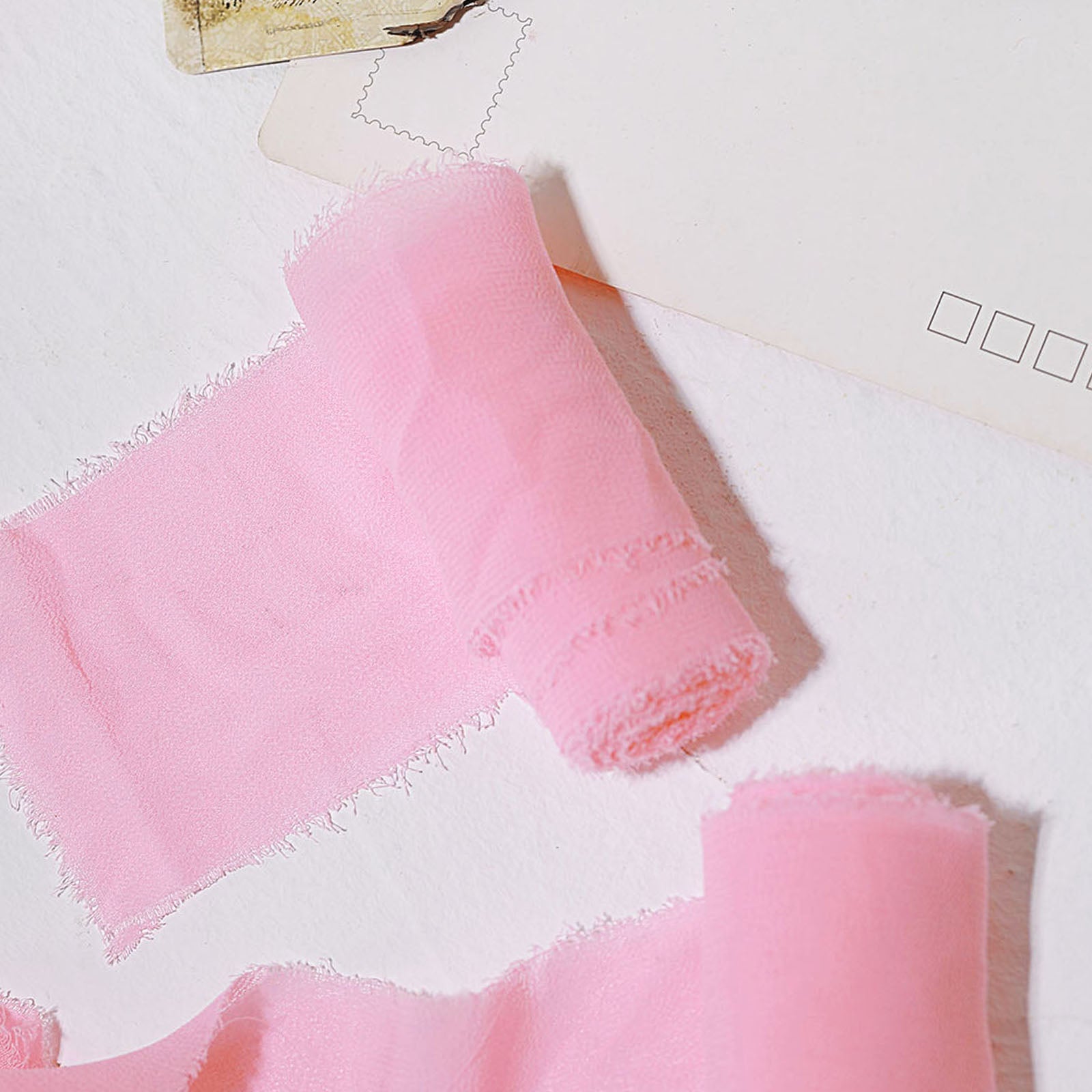 6yd pink chiffon ribbon roll for bouquets and gift wrapping.