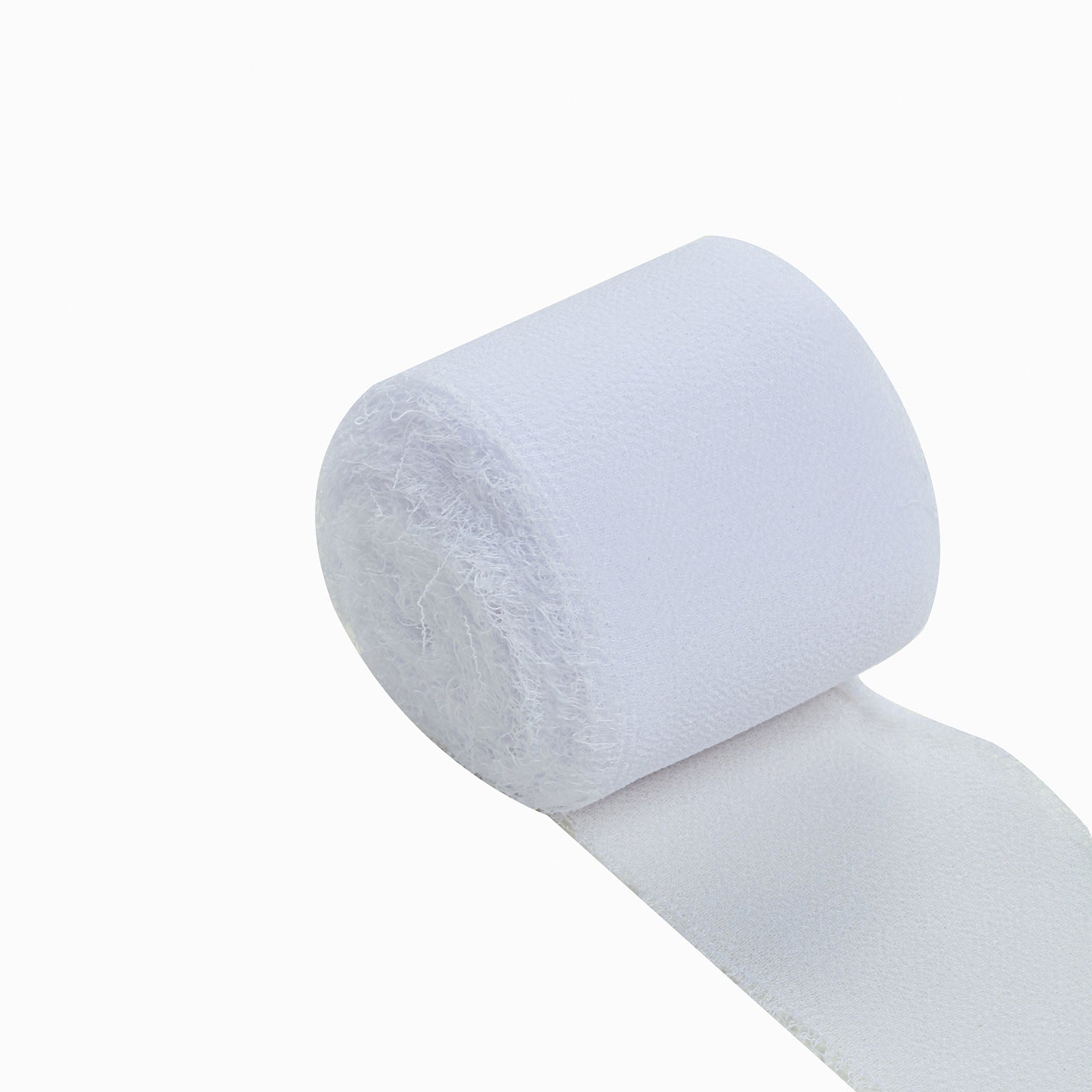White silk-like chiffon ribbon roll for bouquets and gift wrapping. #whtbkgd