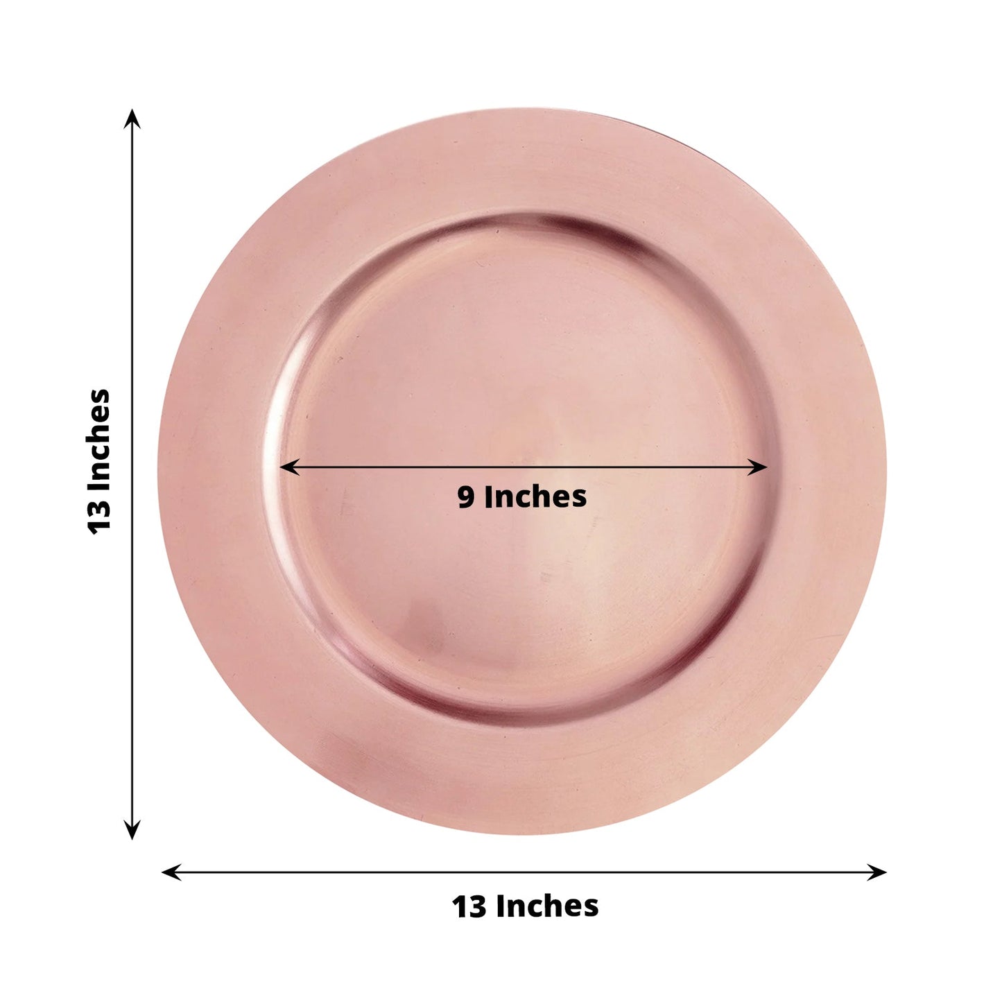 6 Pack | 13inch Blush/Rose Gold Acrylic Plastic Charger Plates, Dinner Party Decor