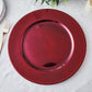 6 Pack 13" Beaded Burgundy Acrylic Charger Plate, Plastic Round Dinner Charger Event Tabletop Decor