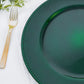 13 Inch Hunter Emerald Green Beaded Round Acrylic Plastic Charger Plate 6 Pack