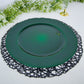 13 Inch Beaded Hunter Emerald Green Round Acrylic Plastic Charger Plate Pack of 6