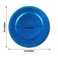 Set Of 6 Beaded Royal Blue Acrylic Plastic Round Charger Plates 13 Inch