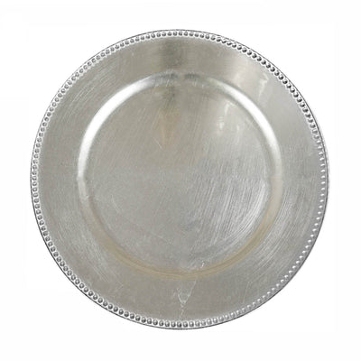 Timeless Elegance with Beaded Silver Charger Plates
