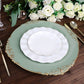 Antique Rim Design Embossed Charger Plates Dusty Sage Gold 6 Pack Of 13 Inch