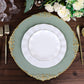 Antique Design Rim Charger Plates 6 Pack 13 Inch Dusty Sage Gold Embossed