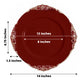 Pack of 6 Burgundy Gold Round Charger Plates Embossed Baroque Design Antique Rim 13 Inch