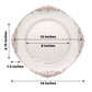 6 Pack 13 Inch Charger Plates With Clear Rose Gold Embossed Baroque And Antique Rim