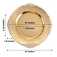 6 Pack | 13inch Gold Embossed Baroque Round Charger Plates With Antique Design Rim