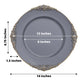 Charcoal Gray Dinner Plastic Plates With Gold Leaf Embossed Rim In 10 Inch Size Wide