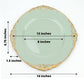 Antique Rim Design And Gold Embossing On 6 Sage Green 13 Inch Round Charger Plates