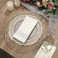 Glass Charger Plates With Gold Color Sunflower Design And Scalloped Rim 13 Inch 8 Pack