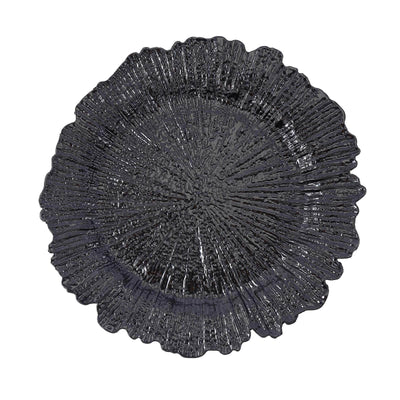 Sophisticated Design of Black Round Reef Charger Plates