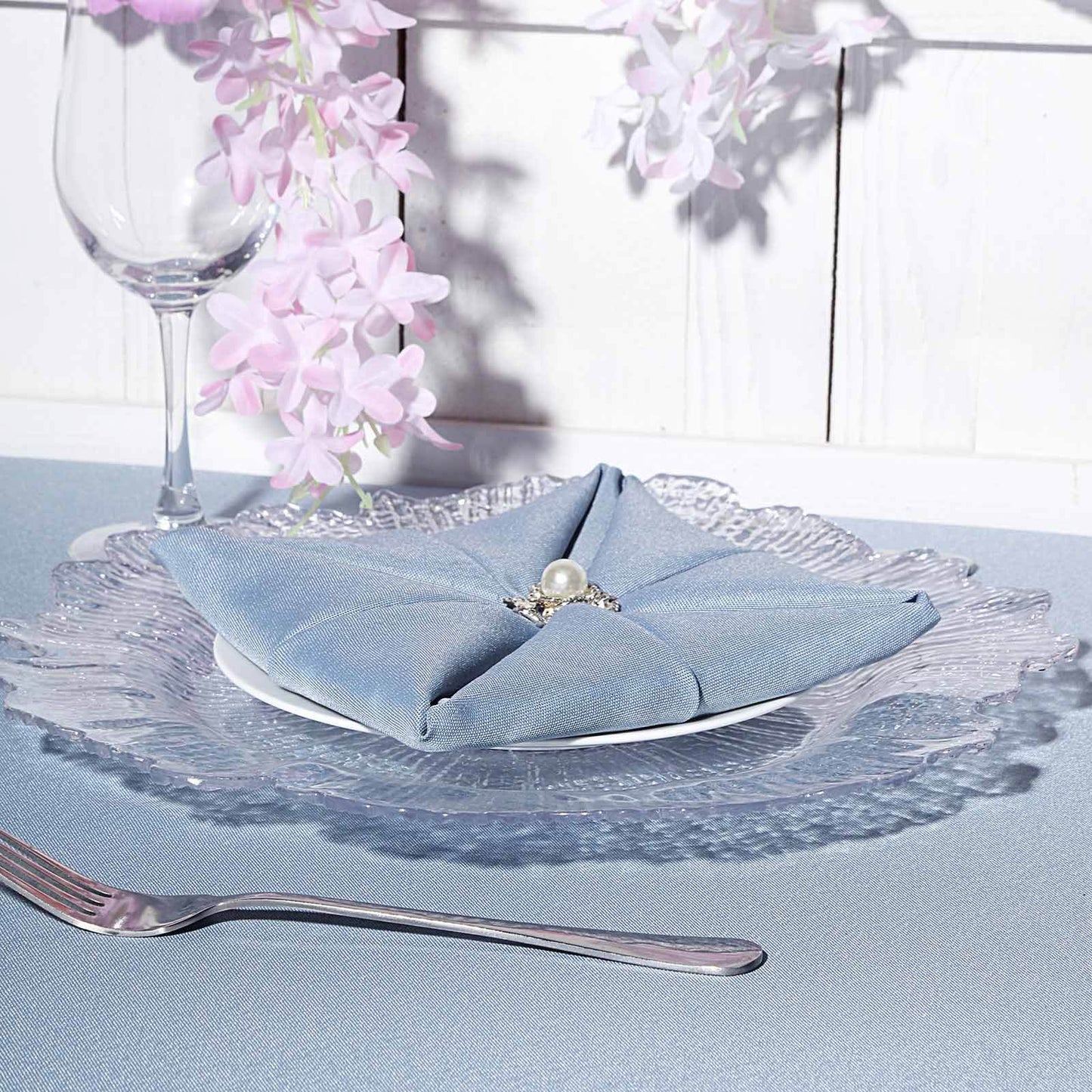 Clear Round Reef Acrylic Plastic Charger Plates 13 Inch in 6 Pack