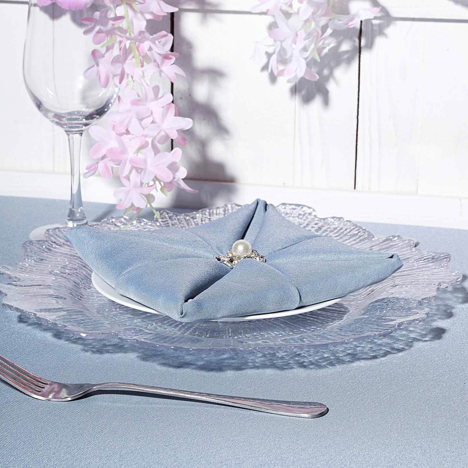 Clear Round Reef Acrylic Plastic Charger Plates 13 Inch in 6 Pack