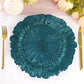 6 Pack | 13" Peacock Teal Round Reef Acrylic Plastic Charger Plates, Dinner Charger Plates