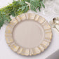 6 Pack 13" Round Nude Taupe Acrylic Plastic Charger Plates With Gold Brushed Wavy Scalloped Rim