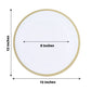 Clear acrylic charger plate with a wavy gold rim, 13 inches round.