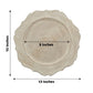 6 Pack | 13inch Rustic White Embossed Wood Grain Acrylic Charger Plates with Scalloped Rim