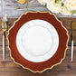 6 Pack | 13inch Terracotta / Gold Scalloped Rim Acrylic Charger Plates