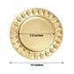 Gold Hard Plastic Plates With Bejeweled Rim Round Charger Plates In 13 Inch Size