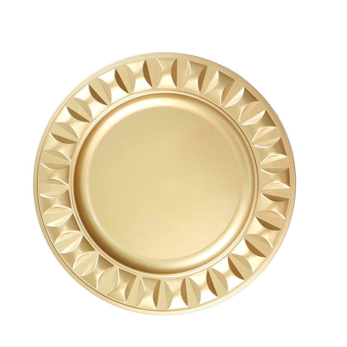13 Inch Size Gold Bejeweled Rim Charger Plates#whtbkgd