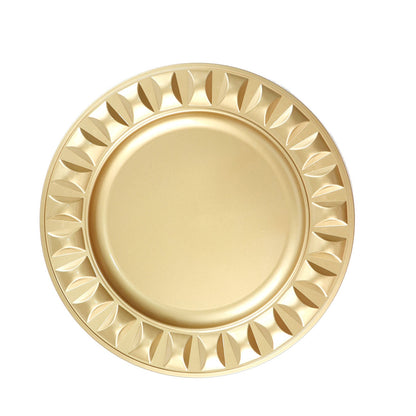 13 Inch Size Gold Bejeweled Rim Charger Plates#whtbkgd