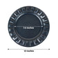 Navy Blue Hard Plastic Plates With Bejeweled Rim Round Charger Plates In 13 Inch Size