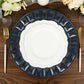 13 Inch Navy Blue Color Bejeweled Rim Round Plastic Plates