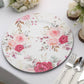 Pink floral design disposable serving plate.