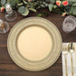 Gold rustic lace embossed acrylic charger plate.