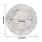 6 Pack of 13 Inch White Washed Sunray Rim Charger Trays