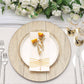 Natural table setting with elegant floral accents and gold details. Perfect for events.