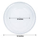 6 Pack | 12inch Clear / Silver Glitter Acrylic Plastic Charger Plates With Beaded Rim