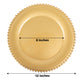 Gold Hard Plastic Plates With Beaded Rim Round Charger Plates In 12 Inch Wide