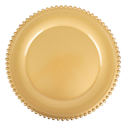 12 Inch Wide Gold Beaded Rim Charger Plates