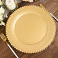 12 Inch Gold Acrylic Plastic Plates With Beaded Rim Round Charger Plates