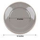 12 Inch Charcoal Gray & Gold Beaded Rim Acrylic Plastic Charger Plates 6 Pack
