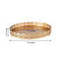 12inch Gold Premium Metal Decorative Vanity Serving Tray, Round With Embellished Rims