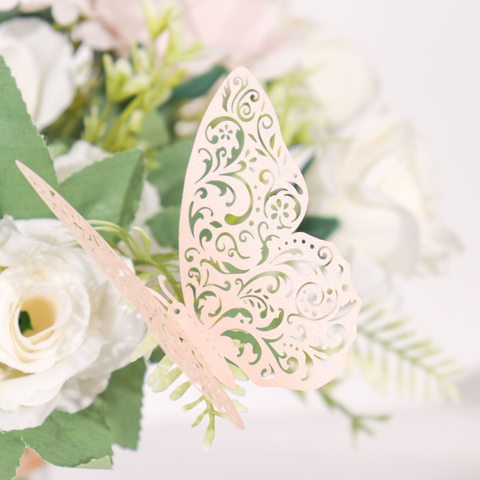 12 Pack of DIY Removable 3D Blush Butterfly Wall Mural Stickers 