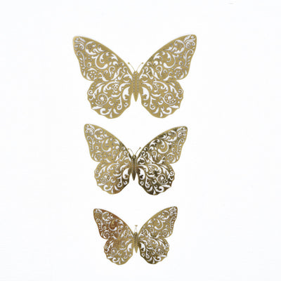 Enchanting 3D Gold Butterfly Wall Decals