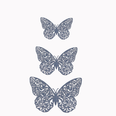 Elegant Design of 3D Navy Butterfly Wall Decals