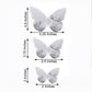 Pack Of 12 3D Silver Butterfly Mural Stickers Wall Cake
