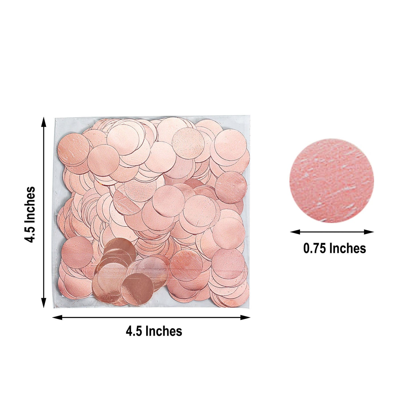 Rose gold round foil metallic table confetti dots for decor.
