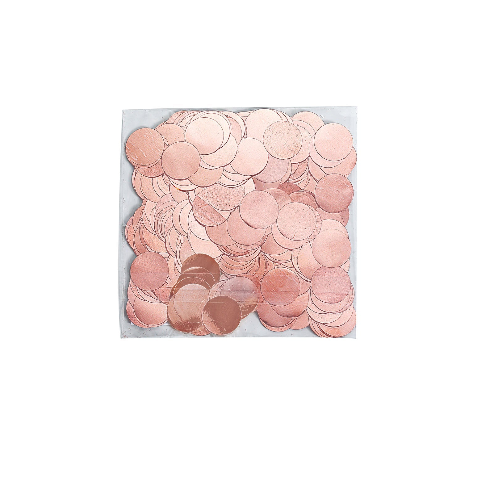 Rose gold round foil confetti dots for balloon decor.