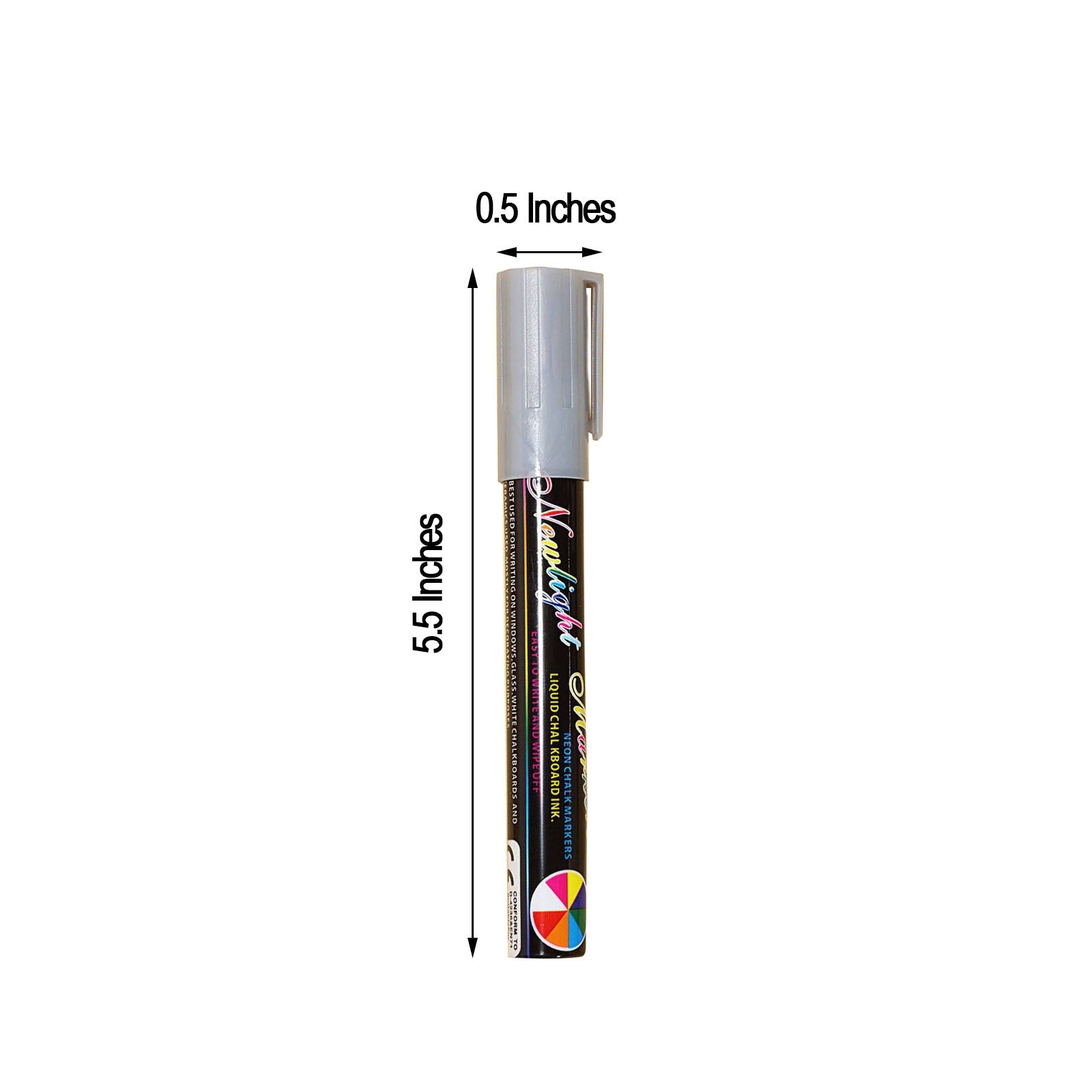Erasable liquid chalk marker pen in black for blackboards and windows.