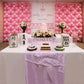 Clear removable balloon arch glue dots for pink balloon decorations.