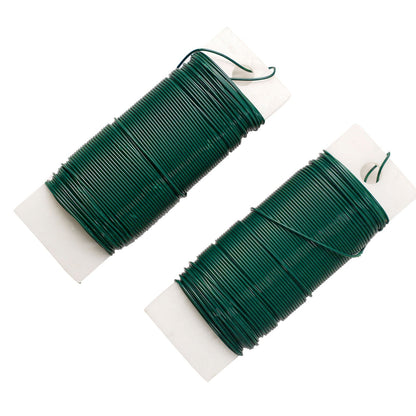 20 gauge green floral wire, 2 pack, ideal for DIY flower arrangements.