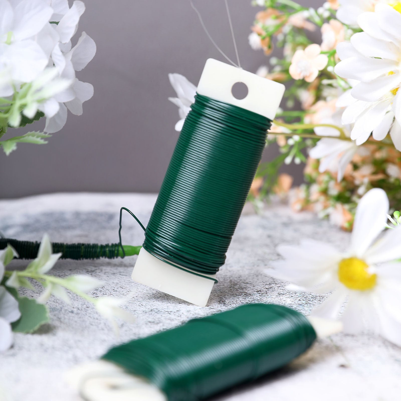 20 Gauge Green Floral Wire for DIY Craft and Flower Arrangements - 38 Yards
